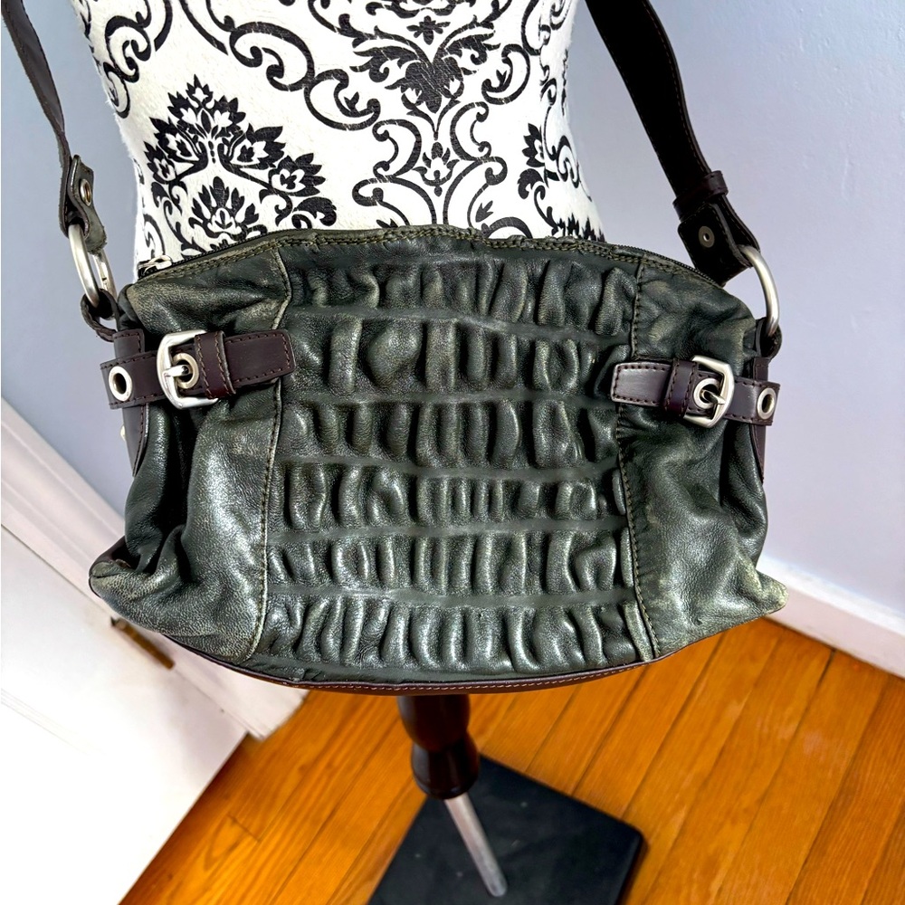 Nuovodive Charcoal Black Italian Leather Bag Gives Miu Miu Vibes